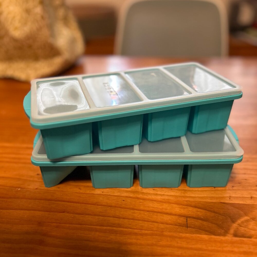 Never used silicon freezer trays 1 cup capacity